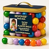 EEVOVEE , 50 Pcs 4 Cm Soft And Safe Multi Colour Fun Packed Plastic Pool Softball For Kids. 8 Colorful (BPA-Free And Non-Toxic Plastic Balls For Kids - ISI 9873 Safety Certified)