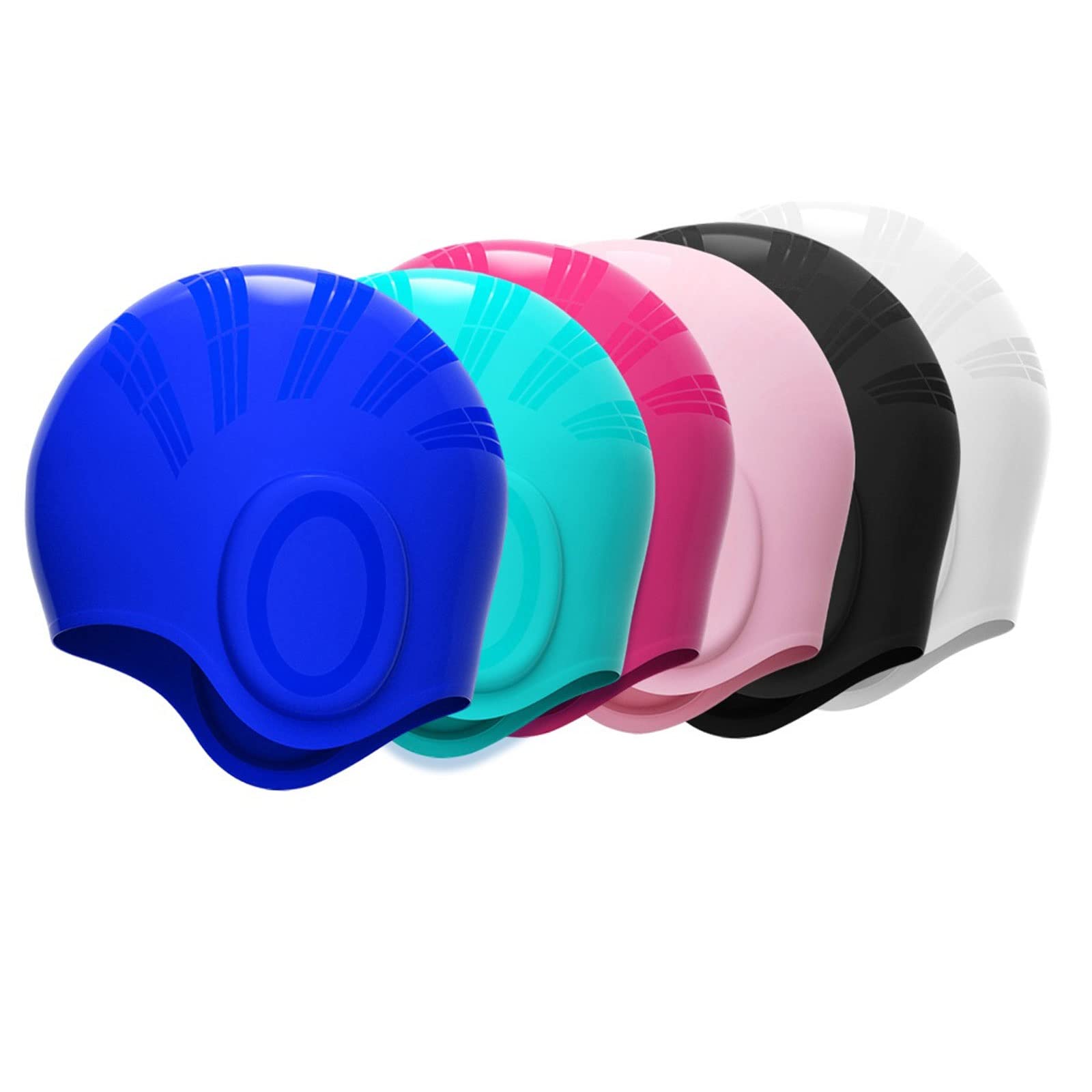Bonnet de bain en silicone pour cheveux longs - Flexible - Pour garder vos cheveux au sec - En silicone naturel - Pour piscine