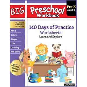 Big Preschool Workbook: Ages 3 – 5, 140+ Days of PreK Learning Materials, Fun Homeschool Curriculum Activities Help Pre K Kids Prep With Letter Tracing, Math Counting, Alphabet, Colors, Size & Shape Paperback – October 7, 2020