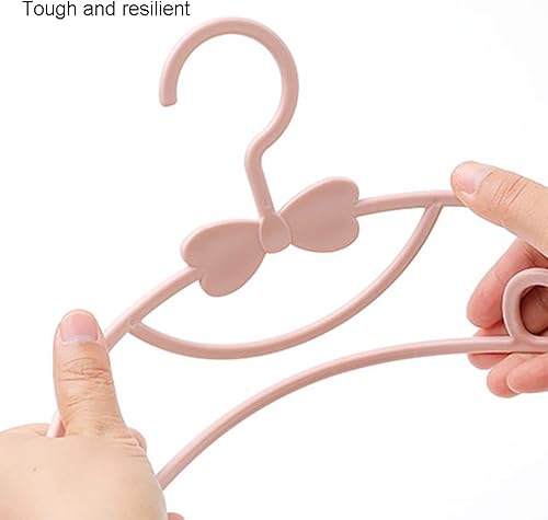 Miniatura 4 de Paquete de 20 perchas de plástico para niños, apilables, ultra delgadas, antideslizantes, ropa de guardería, para niños y niñas