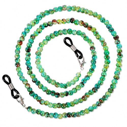 FdcZeyxior Cadena de lentes con cuentas, correa para gafas de sol, cadena de cristal de lectura para mujer, elegante