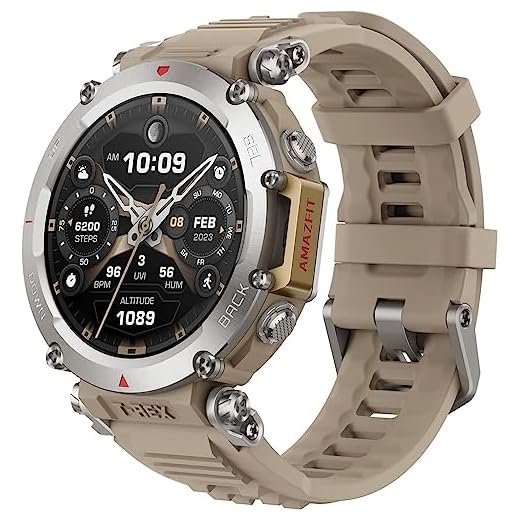 Amazfit T-Rex Ultra 47mm A2142 Smart Watch para homens, 20 dias bateria, 30m Freediving, Dual-Band GPS Offline Map Support, 100m Water-Resistant, Military-Grade Outdoor GPS Sports Watch, sahara