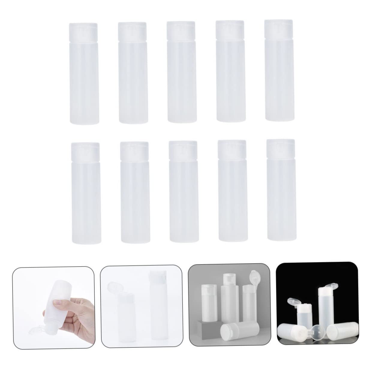 POPETPOP 50pezzi Bottiglie Vuote Per Viaggio Flaconi Ricaricabili Chic Per Cosmetici Contenitori Chiusura Pressione Leggeri e Compatti