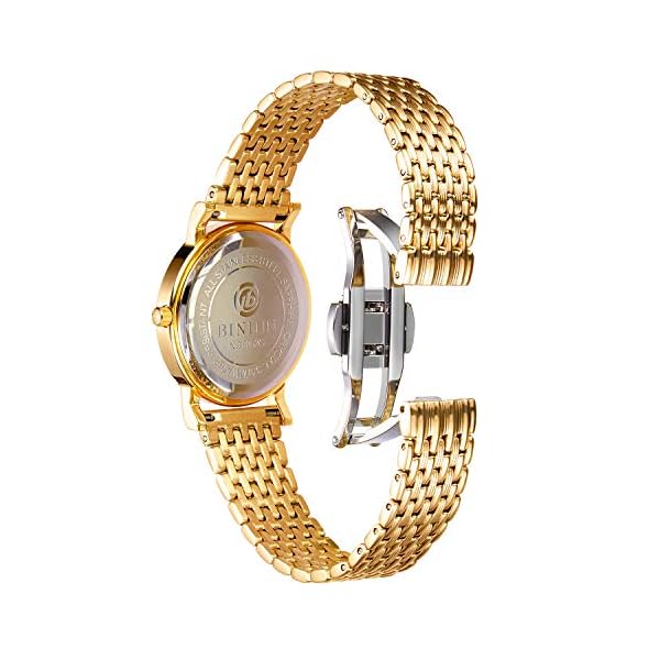 BINLUN Thin Mesh Edelstahl Uhrenarmbänder Light Ersatz Uhrenarmband Poliertes Armband für Herren Damenuhr 12mm / 14mm / 16mm / 18mm / 20mm / 22mm mit Butterfly Schnalle – Bild 3