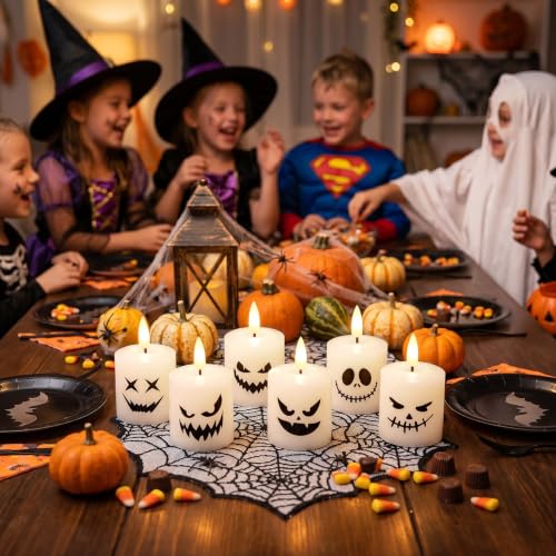 Image of GenSwin Halloween Flameless Votive Candles with Remote Wax