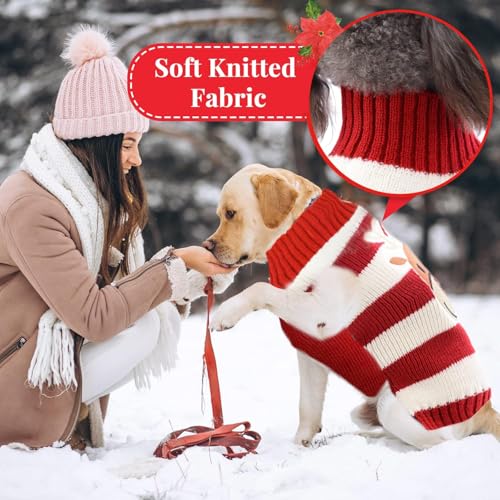 Hundepullover Weihnachten Hund Rollkragenpullover Weihnachten Muster Strickwaren warme Haustier Pullover, Winter Hund Mantel, Pullover Pet-Kostüm für Hundepullover klein mittelgroße Hunde (M, A)