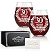 Perfectinsoy 30 Years Happy Anniversary Wine Glass Set of 2, 30th Anniversary Wedding Gift For Mom, Dad, Wife, Soulmate, Couple, Funny Vintage Unique Personalized, 30 Years Gifts