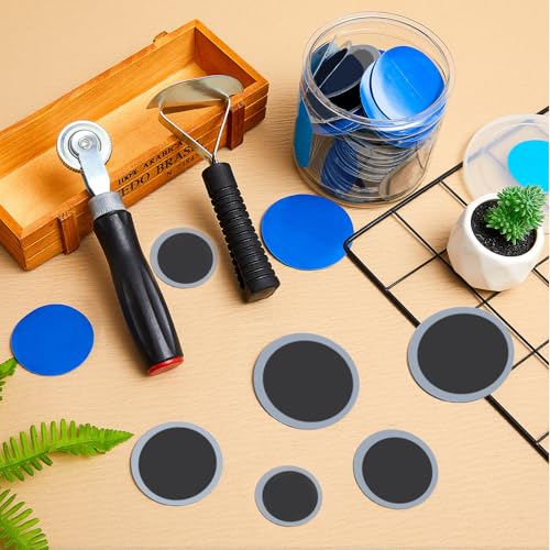 Image of Tallew 10 Pcs Tire Patches 5 Sizes Rubber Radial Tire Patch Plug Kit Heavy Duty Emergency Tool for Puncture Car Truck Bus Tractor Vehicle Motorcycle 32, 42, 58, 65x80, 85x120 mm