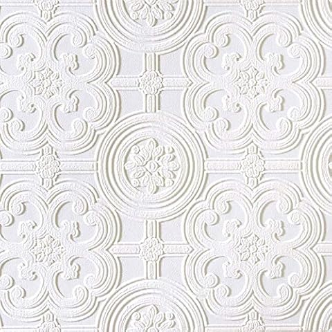 Brewster RD80029 Egon Textured Vinyl Wallpaper, Paintable,White, 20.9x2x2 Cover