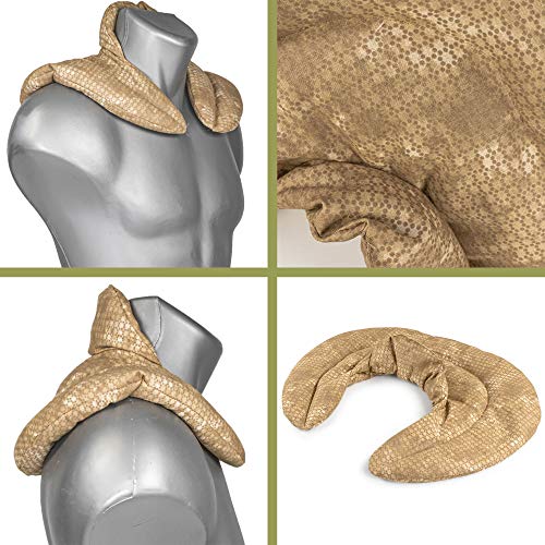 Cuscino del collo, batik oro. Cuscino termico con