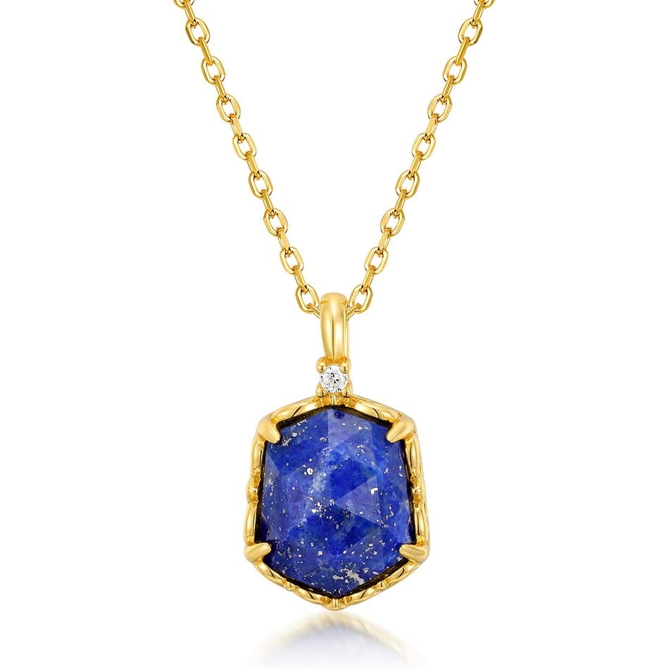 Collier lapis-lazuli pour femme, bijou bleu azur en argent 925 de 45cm