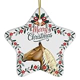 Funny Palomino Rocky Mountain Horse Ornament Star Ceramic White - Merry Christmas 2025 Holiday Keepsake Decoration - Xmas Tree Hanging Decor Gifts for Rocky Mountain Horse Lovers