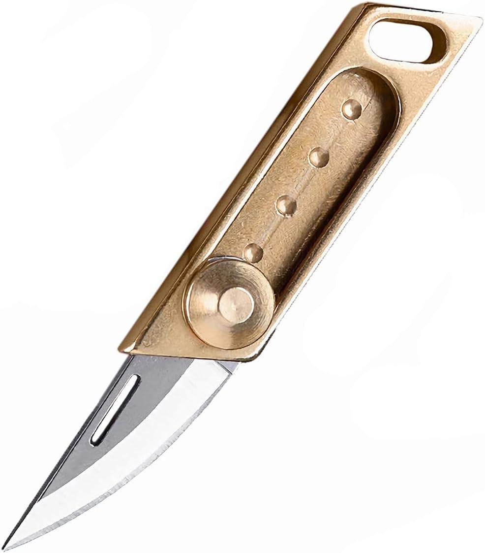 ResafeLy Mini pocketknife,Brass Utility Knife,Cool EDC Tools,Used for