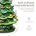 Best Choice Products 15in Ceramic Christmas Tree, Pre-lit Hand-Painted Tabletop Holiday Tree, 2 Star Topper, 64 Lights - Green w/Multicolored Bulbs