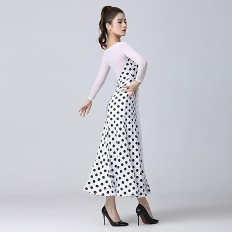 Amazon.co.jp: [hapyours] 上品 社交ダンスドレス 水玉柄 社交