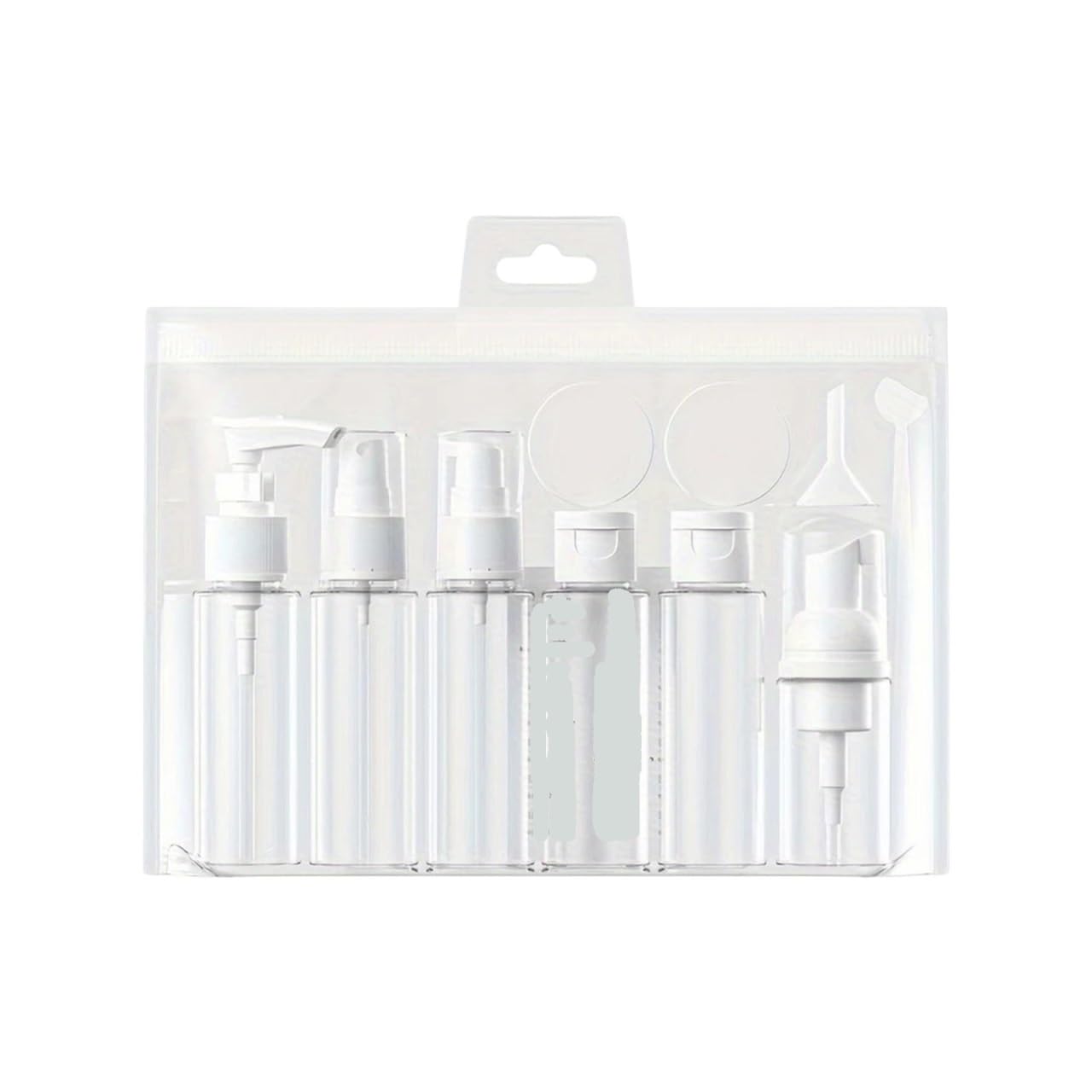 XIEHYA 11pcs/set PET Black And White Travel Portable Separate Bottle Shampoo Bath Lotion Toner Essence Package For Toiletries(11pcs-white)