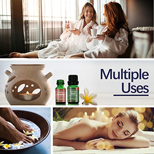 Essential Oils Set, Esslux Winter Spicy Aromatherapy Oils Collection, Black Pepper, Ginger, Basil, Marjoram, Cinnamon, Star Anise Essential Oil, Perfect for Diffuser, Massage, Candle Making