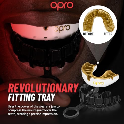 OPRO Silver Level Adult and Kids Sports Mouthguard with Case, Gum Shield Featuring Revolutionary Fitting Technology for Hockey, Lacrosse, Rugby, MMA, Boxing and Combat Sports (Black/Red, Adult) - 4