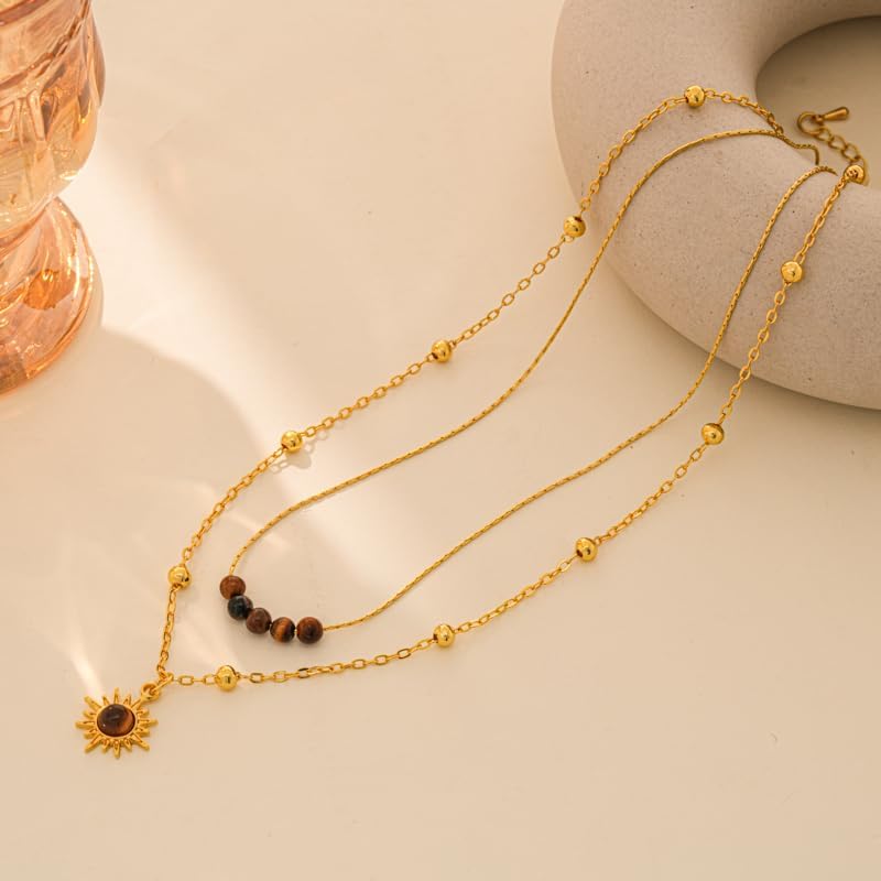 Gold Layered Necklace for Women-Dainty Pendant Charm Necklaces Gold Choker Jewelry Gifts Outfit Women - Image 6