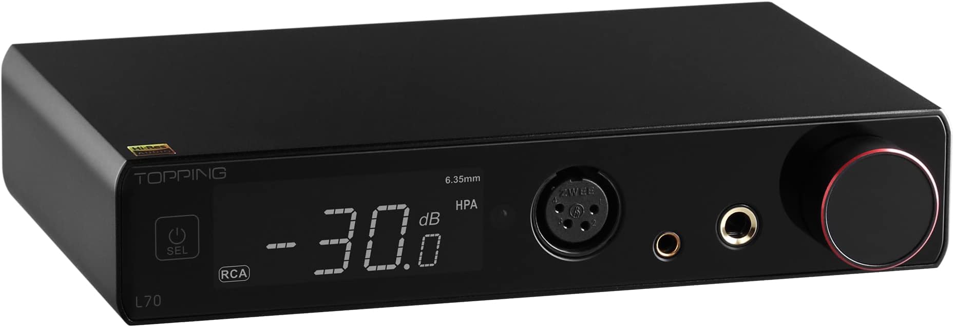 Topping L70 Fully Balanced NFCA Headphone Amp - 4-Pin-XLR/4.4mm Balanced/6.35mm SE Headphone Jacks Amplifier 7500mW x 2 Ouput R2R Volume Control HiFi Amp Audio Hi-Res Preamplifier(Black)