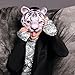 Hosfairy 1Pcs Halloween Tiger Half Face Mask Tiger Animal Mask for Easter Halloween Christmas Masquerade Party Costume Cosplay Props (White)