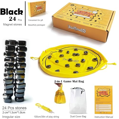 Juego de Ajedrez Magnético con 24 Piedras y Bolsa 2 en 1 miniatura 2