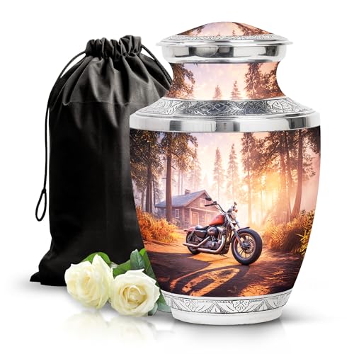 Image of Bike Urn for Ashes Memorial Urn for Mom & Dad 10 Inch Large | Memorial Urn for Mom & Dad, Cremation Urns Human Ashes, Burial Ash Urns