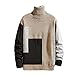 Produktbild Kalaga Herren Pullover Winter Rollkragen Pullover Mode Casual Pullover Herren Langarm Warmer Pullover Beige XL