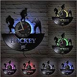 JKLMZYT Hockey Stick Vinyl Wanduhr Spielen Hockey Fernbedienung Uhr Umgenutzte Nicht tickende Uhr für Eishockey-Fußball-Fans