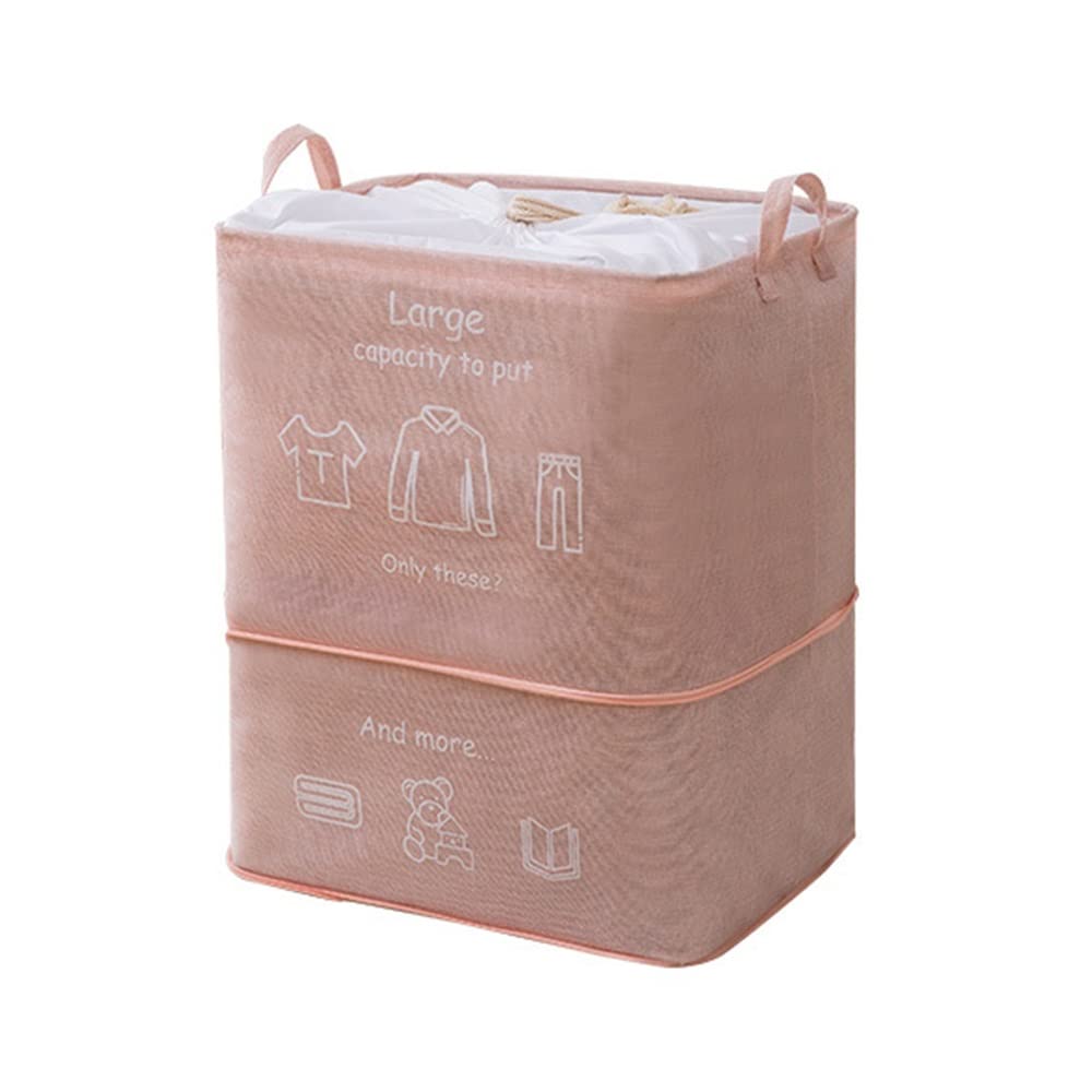 ETRGFTHU Clothing Storage Bag Household Foldable Laundry Basket Large Capacity Design Wardrobe Sundries Organizer Bag Environmentally Friendly and Tasteless(Pink)
