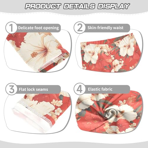 KLL Red Rose Little Girls Leggings Comfortable High Waisted Dance Pants Sports3