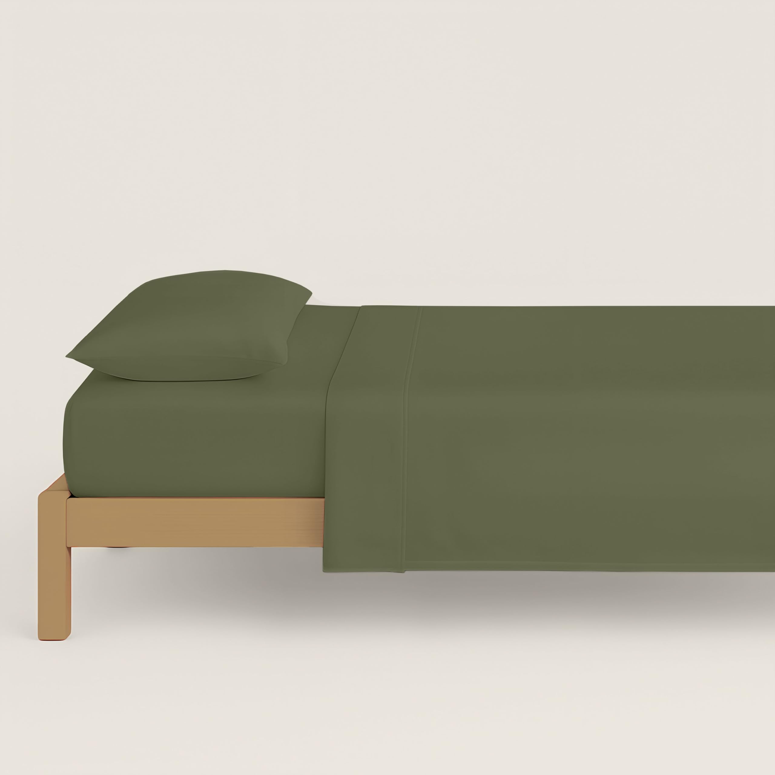 NATURALS - Funda Nórdica Lisa Cama 150-100% Algodón Suave y Transpirable - Cierre de Botones - Funda Nórdica 240x220 cm + 2 Fundas Almohada 45x90 cm - Botella - Fabricado en España