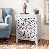 Safavieh Home Thea Brown 1-door Carved Mandala Nightstand