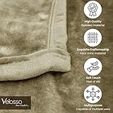 Velosso Chunky Thick Super Soft Faux Fur Mink Blanket Bed Throwover Sofa Lounge Throw Blanket Large, Extra Large (Latte, Large 150 x 200cms) - Image 4