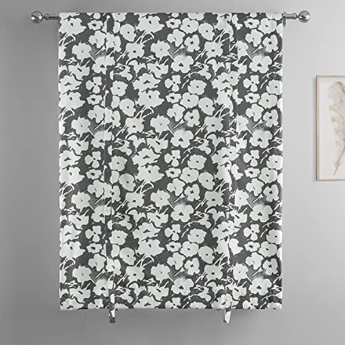 Image of HPD Half Price Drapes Room Darkening Tie Up Curtains 46 X 63 Inch Van Gogh Printed Cotton Window Roll Up Balloon Curtain for Living Room, Kitchen PRTW-TUD44B-63 (1 Panel), Van Gogh Grey
