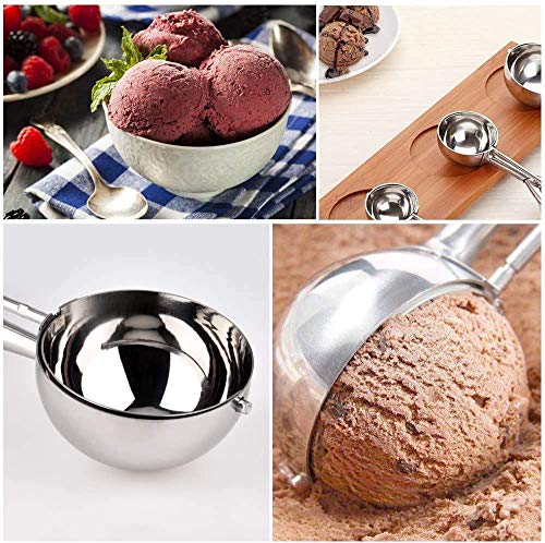 hanmir Ice Cream Scoop, Cookie Scoop Set, 3 Pcs Stainless Steel Ice Cream Scoop Trigger - Thumbnail 4
