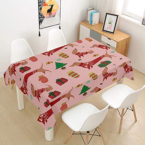 Nappe imperméable et anti-tache teckel pour table lavable - 2