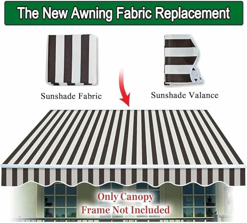 Toldo retráctil de repuesto lona de poliéster impermeable de 6x1.5m color rojo para exterior 3