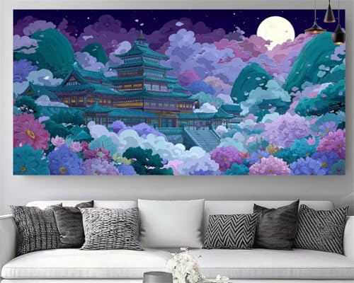 Broderie diamant adulte lune 5D de qualité supérieure pour canvas XXL