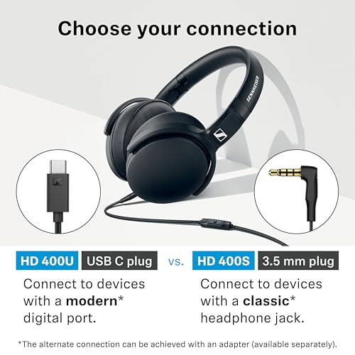 Sennheiser HD 400U - Over-Ear Headphone with Smart Remote, Black