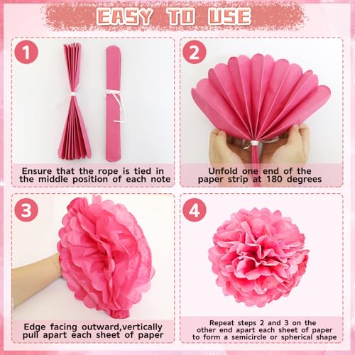 Farewell Party Decorations Supplies Kit,Rose Gold We Will Miss You Decorations Include We Will Miss You Banner Backdrop Table Toppers Paper Pompoms Going Away Party Hanging Swirls Decorations by Bluegogo - Image 5