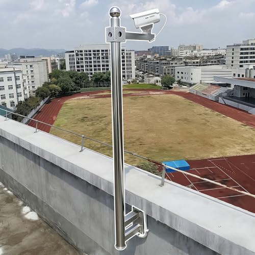 Soporte Camara Vigilancia Soporte de Pared para Poste de Cámara de Seguridad de Vista Amplia para Escuela, Soporte de Esquina de Pared para Cámara de Vigilancia, Tipo L(2.5 m(8.2 ft))