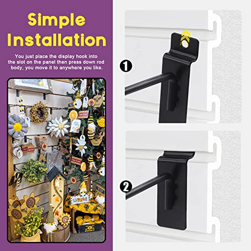 Swpeet S2765 20Pcs 4 Inch Heavy Duty Slatwall Hooks Assortment Kit, Slatwall Accessories Slatwall Panel Hooks Garage Organization Slat Wall Hooks Pegboard Gridwall Hooks Display Hooks thumb #5