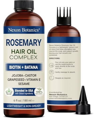 Nexon Botanics Rosemary Oil with Biotin & Batana – 6 fl oz Scalp & Hair Treatment