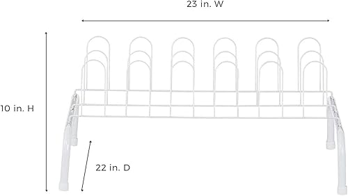 Miniatura 5 de ClosetMaid 1039 - Zapatero de alambre independiente resistente y ligero, 9 pares para armario, pasillo o entrada, color blanco (paquete de 2)