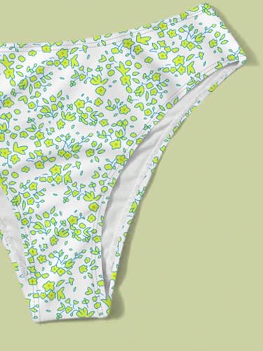 Image of QJQ Girl's 2 Piece Swimsuits Disty Floral Ring Linked Bathing Suit Cute Bikini Sets