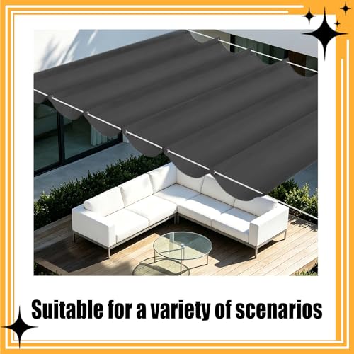Voile ombrage rétractable 2x3m gris foncé pour terrasse - 3