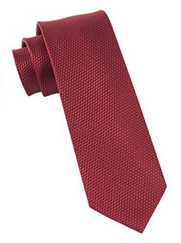 The Tie Bar 100% Woven Silk Burgundy Solid Textured 3 Inch Tie