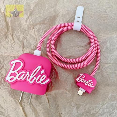 Image of INEFABLE Charger Case Cover Protector with 3D Cute Pattern for iPhone Charger only 18W & 20W, Data Charging Cable Wire Saver Protective Cable Cover Full Protection - Set Of 1