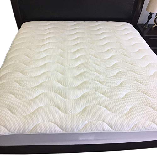 Sheetsnthings Waterproof Lyocell From Eucalyptus Tencel Jacquard Mattress Pad, Full Size 54"X76" #TOP2